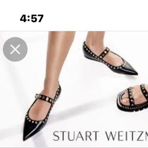 Stuart Weitzman Gala Stud Maryjane Flats 39.5/9C. New In Box. Chic & Comfy!